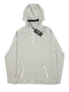 Rhone Sleet Gray Clubhouse Golf 1/4 Zip Hoodie Quarter-Zip Pullover NWT M